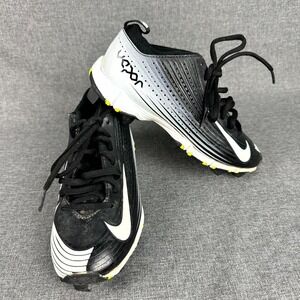 Nike Vapor Keystone 2 684692-010 Kids US 1Y Black White Lace Up Baseball Cleats